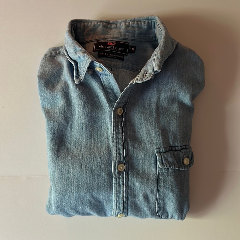 Vineyard vines slim fit cotton chambray shirt